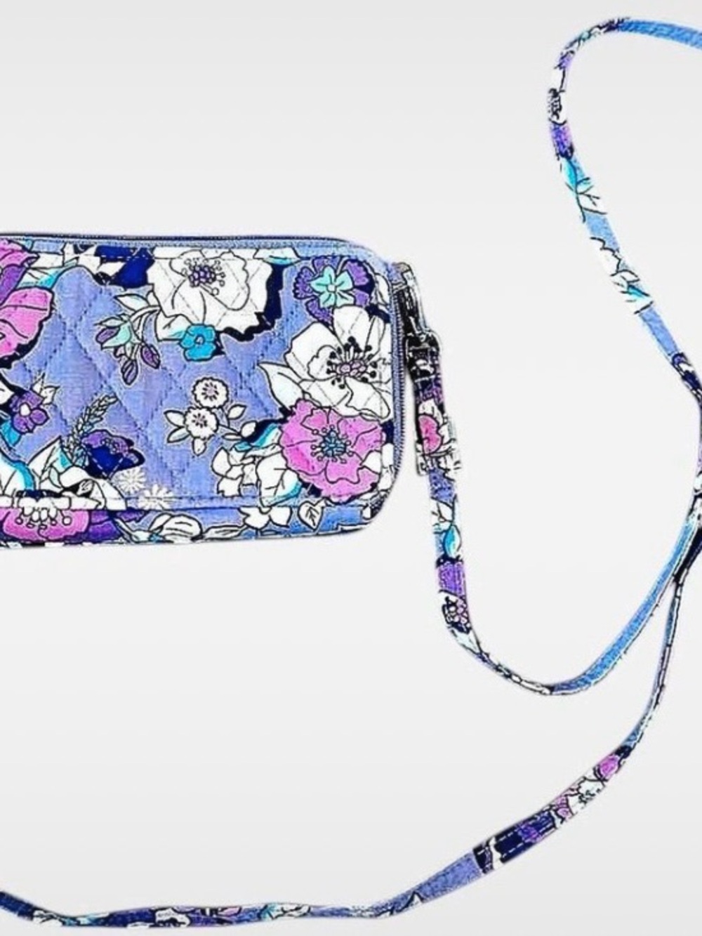 Vera Bradley Quilted Floral Crossbody in Purple and Blue